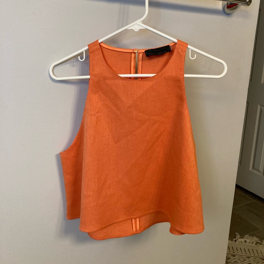 Blaque Label Orange textured Sleeveless Crop Top size medium